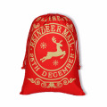 Custom Logo Versatile Large 20 x 27.5 Inches Personalized Cotton Christmas Gift Bag Santa Sack Drawstring Bags for Kids Present